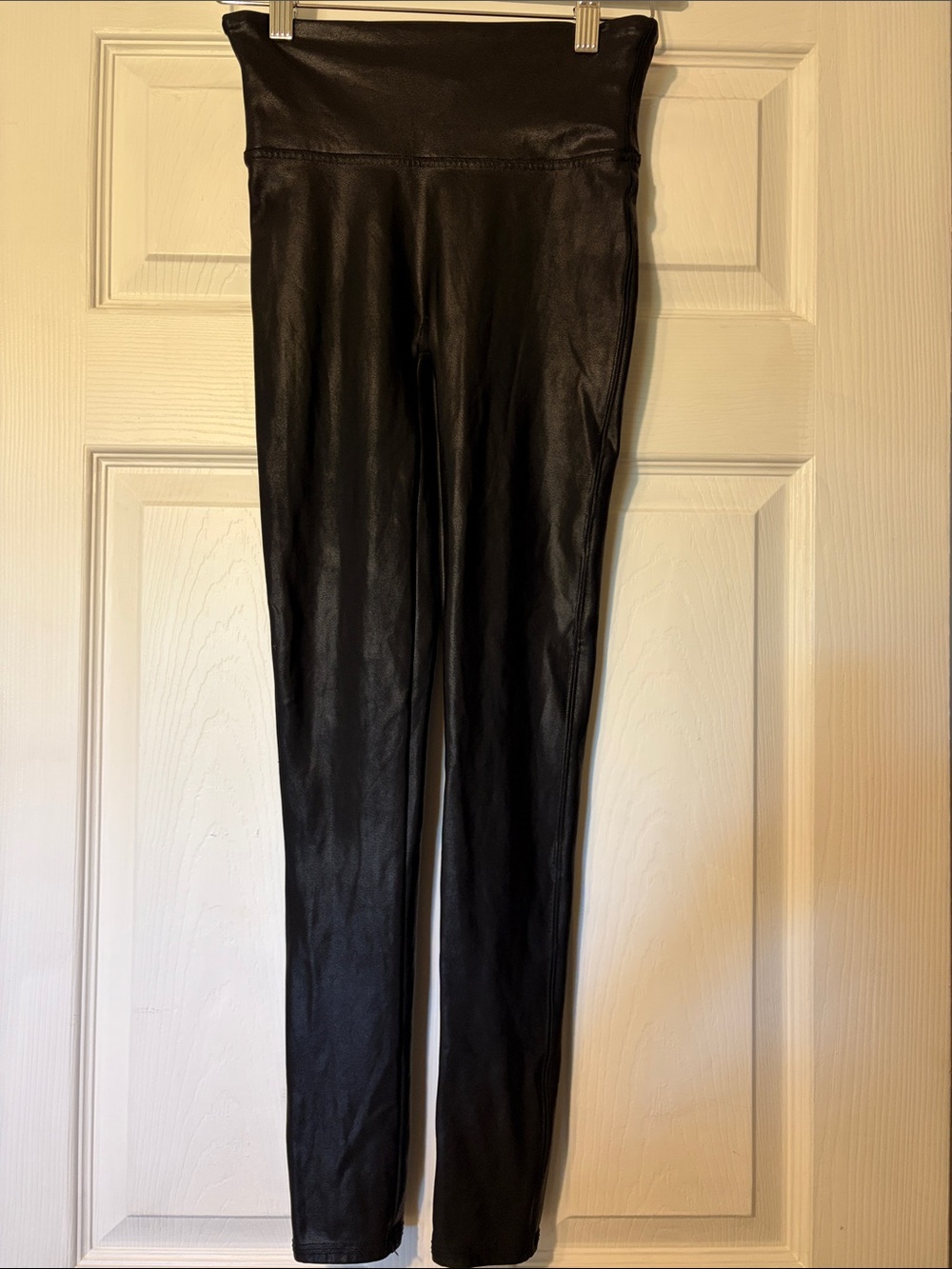 Spanx By Sara Blakely High-Waist Black Faux Leather Leggings Size Small LNWOT